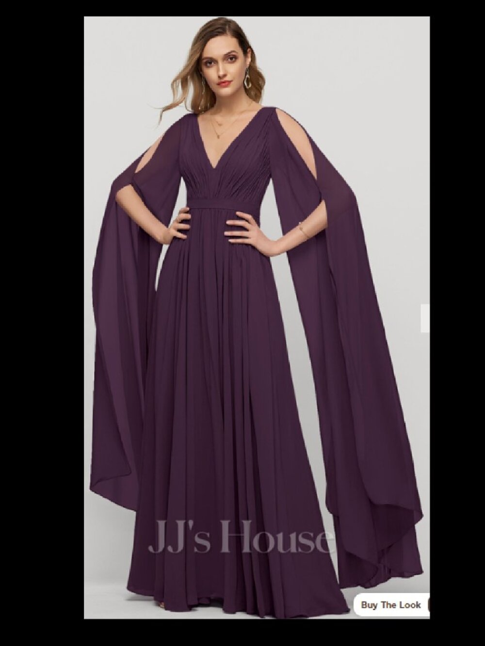 Naoma Cape Chiffon Maxi Dress - Picture 3 of 4